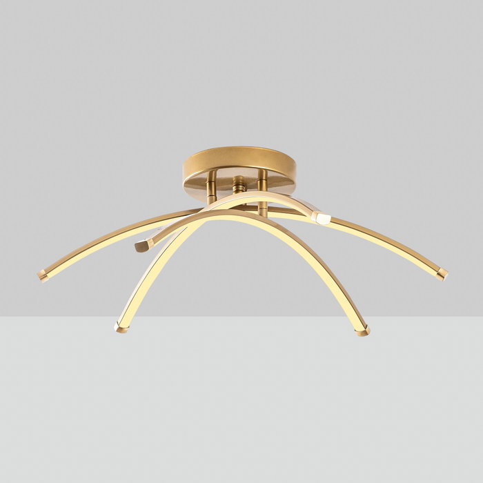 Opviq Lámpara de araña dorada con cuerpo de metal y LED